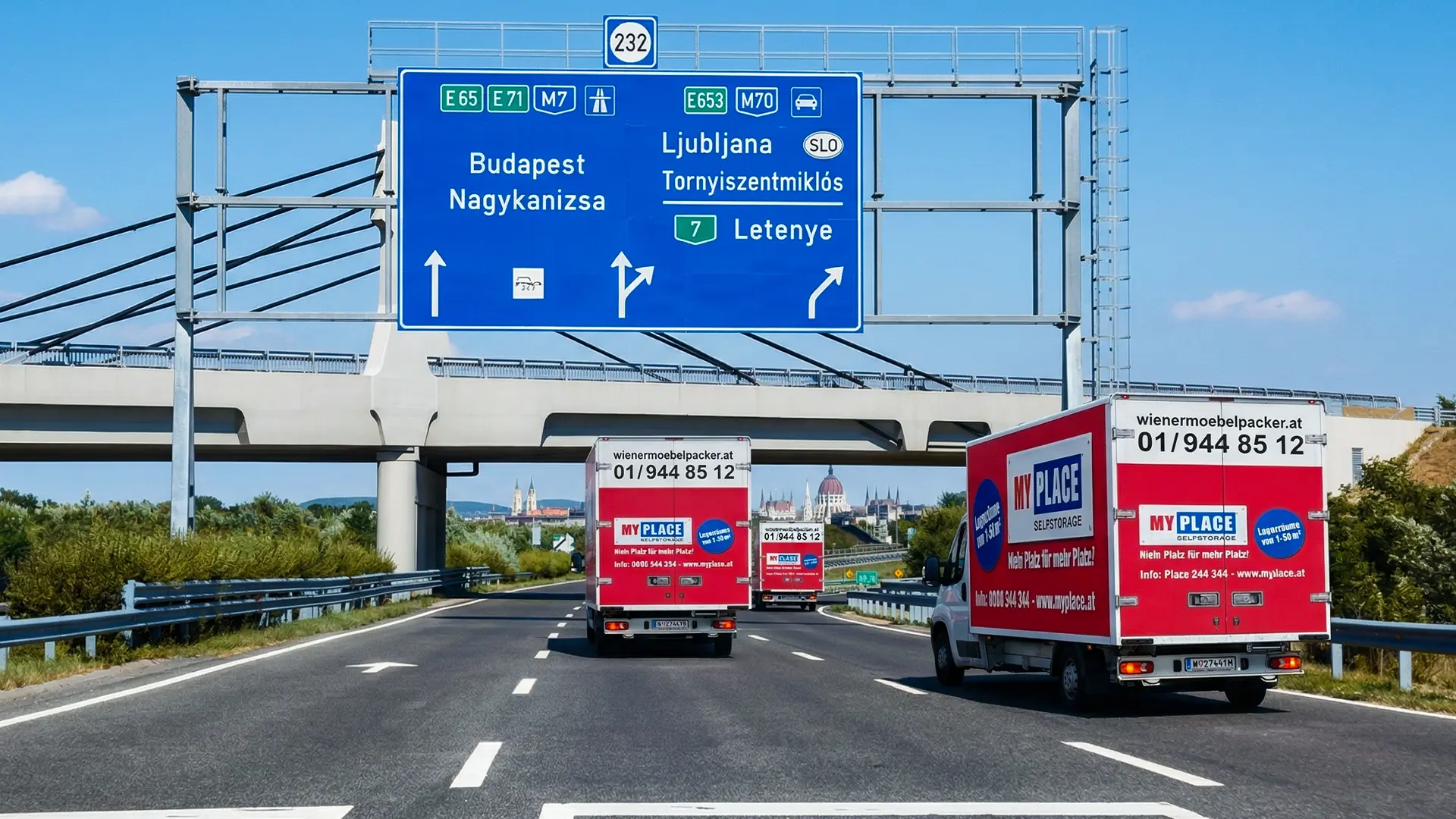 Unsere Umzugswagen nach Budapest
