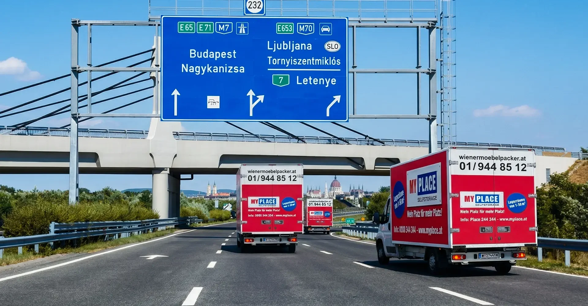 Unsere Umzugswagen nach Budapest